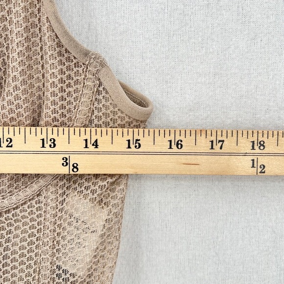 WHITE FOX Boutique Mesh Enlighten Me Bustier Top Medium Taupe Tan Corset Tank - Picture 6 of 16
